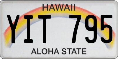 HI license plate YIT795