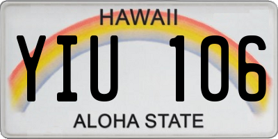 HI license plate YIU106