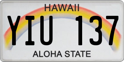 HI license plate YIU137