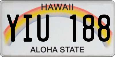 HI license plate YIU188