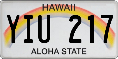 HI license plate YIU217