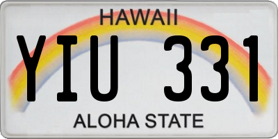 HI license plate YIU331