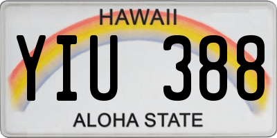 HI license plate YIU388