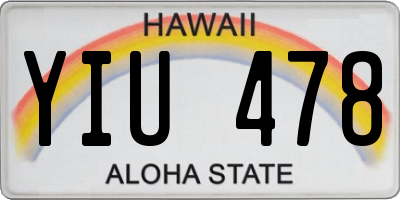 HI license plate YIU478