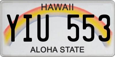 HI license plate YIU553