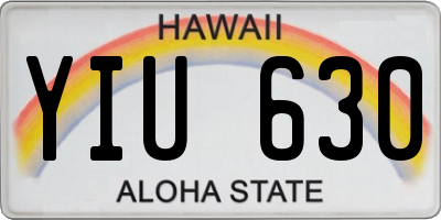 HI license plate YIU630