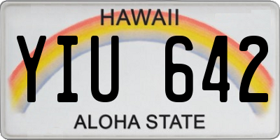 HI license plate YIU642