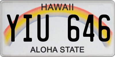 HI license plate YIU646