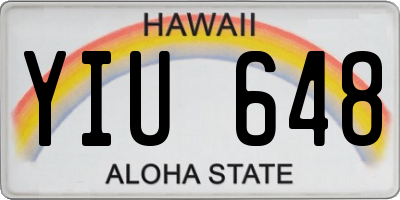 HI license plate YIU648
