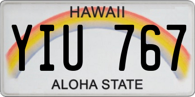 HI license plate YIU767