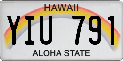 HI license plate YIU791