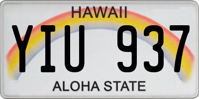 HI license plate YIU937