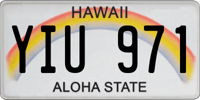 HI license plate YIU971