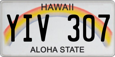 HI license plate YIV307