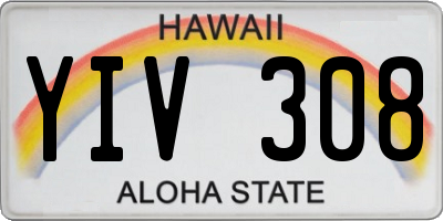 HI license plate YIV308