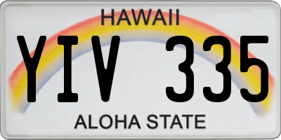 HI license plate YIV335