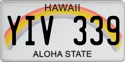HI license plate YIV339