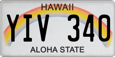 HI license plate YIV340