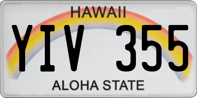 HI license plate YIV355