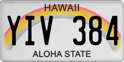 HI license plate YIV384