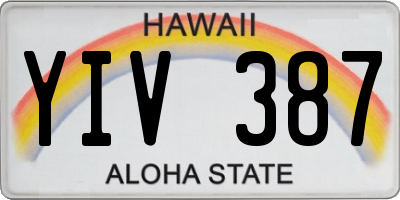 HI license plate YIV387