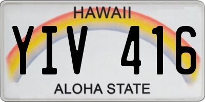 HI license plate YIV416