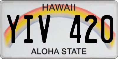 HI license plate YIV420