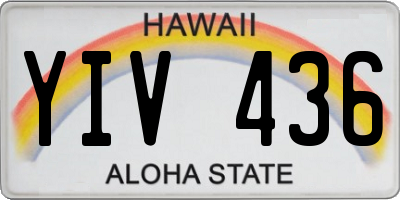 HI license plate YIV436