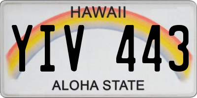 HI license plate YIV443