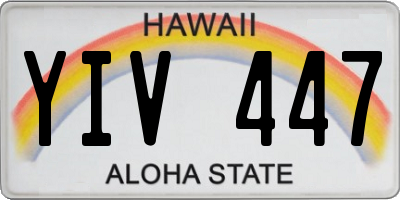HI license plate YIV447