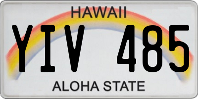 HI license plate YIV485