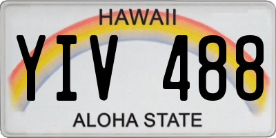 HI license plate YIV488