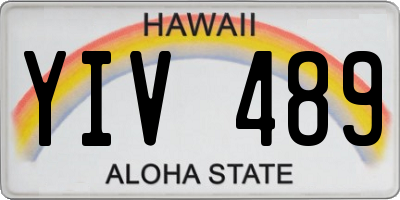 HI license plate YIV489