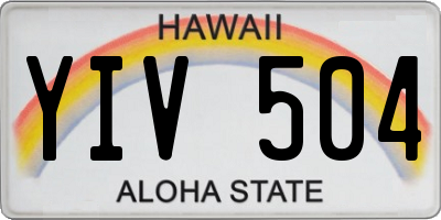 HI license plate YIV504