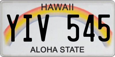 HI license plate YIV545