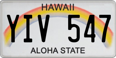 HI license plate YIV547