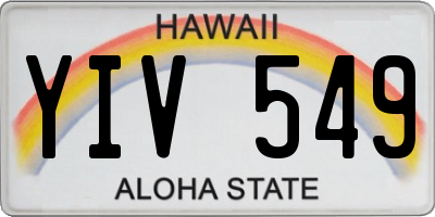 HI license plate YIV549