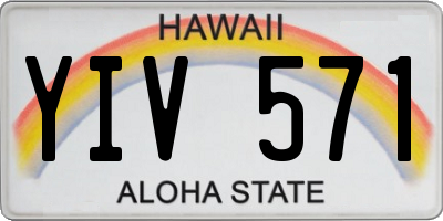 HI license plate YIV571