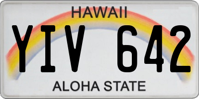 HI license plate YIV642
