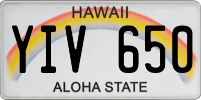 HI license plate YIV650