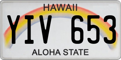 HI license plate YIV653