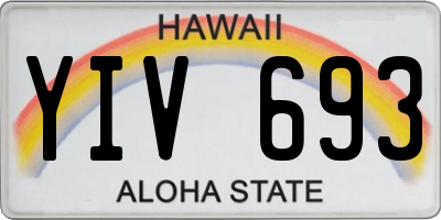 HI license plate YIV693
