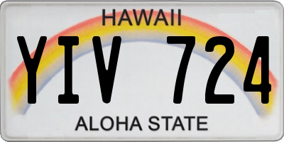 HI license plate YIV724