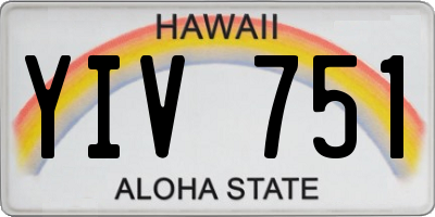 HI license plate YIV751
