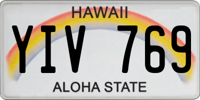 HI license plate YIV769