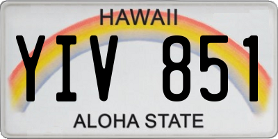 HI license plate YIV851