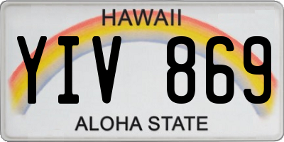 HI license plate YIV869