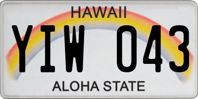 HI license plate YIW043