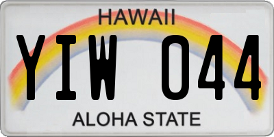 HI license plate YIW044
