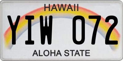 HI license plate YIW072